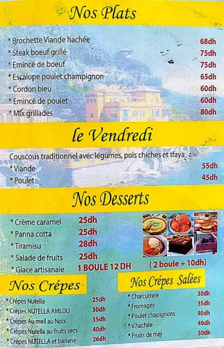 Menu de PARAGGI à Ville à vérifier