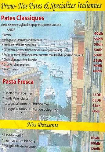 Menu de PARAGGI à Ville à vérifier
