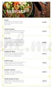 PASTA PINO MENU RESTAURANT ITALIEN CASABLANCA 2022 1