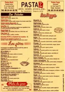 pastaz menu marrakech