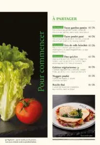 Les menus · 1