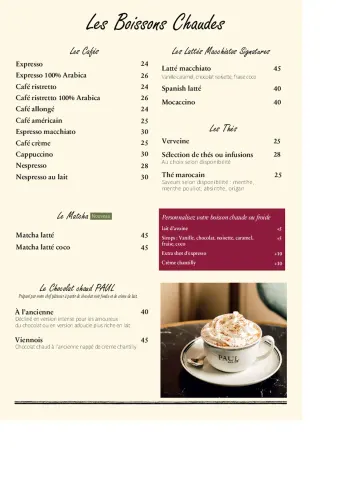 Menu de Paul — Petit-déjeuner et Brunch — page 10