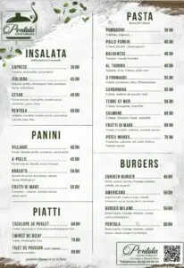 menu pentola restaurant italien casablanca 2022 2