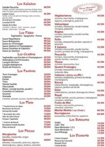 Les menus · 1