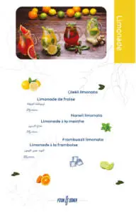 Menu Pitondoner Morocco