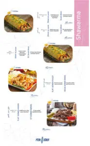 Menu Pitondoner Morocco