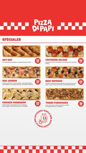 Menu de PIZZA DI PAPI