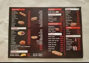 pizzeria rosa menu restaurant tanger