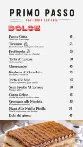 primo passo menu restaurant italien a casablanca 3