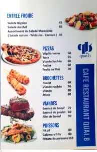 Quai.b Menu restaurant