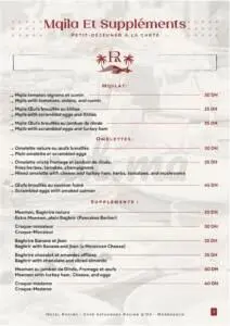 Menu Restaurant Hôtel Racine Marrakech December 2023 250111-833900