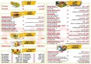 Les menus · 1