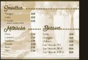 Menu Restaurant Café L'ASADO Meknes August 2023 532920-488900