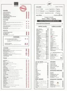 Les menus · 1