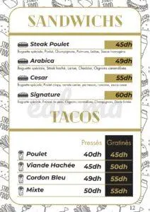 Menu RS Villa - Café Restaurant Meknes January 2025 241017-363000