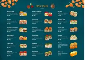 Menu Salmon Sushi Casablanca December 2023 090422-368200