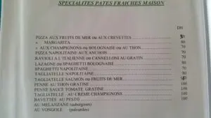 Les menus · 1