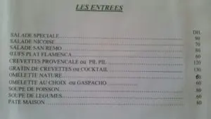 Les menus · 2