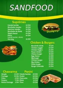Sand Food Menu4