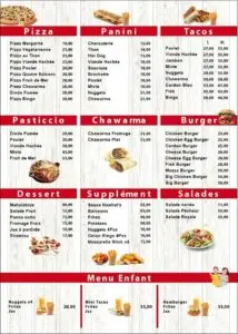 menu snack bingo
