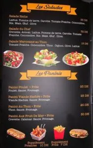 Les menus · 1