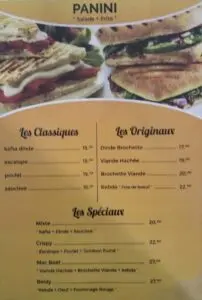 Les menus · 2