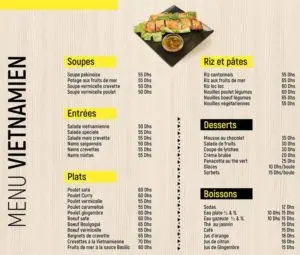 Les menus · 7