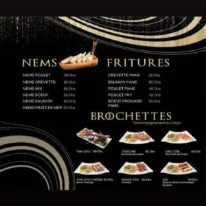 menu SoyaBox Sushis wok restaurant asiatique a casablanca maarif 02