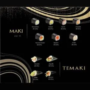 menu SoyaBox Sushis wok restaurant asiatique a casablanca maarif 05