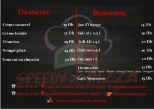 Speedy Pizza Casablanca Menu Restaurant 5 1