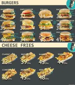 Menu Step Burger Kenitra February 2024 545406-850500