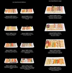 sushi box menu tanger