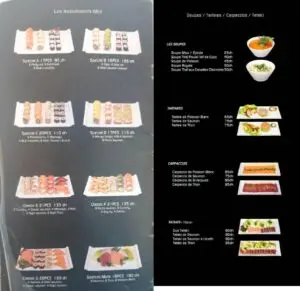 sushi box menu tanger