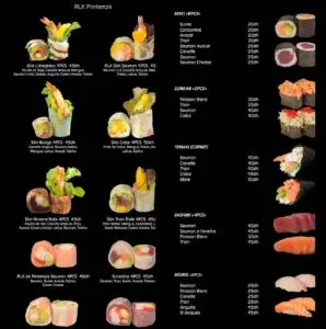 sushi box menu tanger