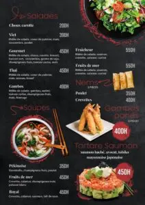 menu sushi gourmet