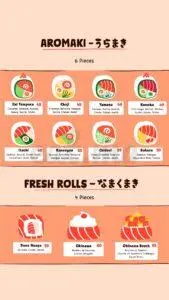 Menu Sushi Hiro Casablanca August 2025 494911-734100