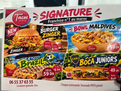 Menu de Tacos Belge
