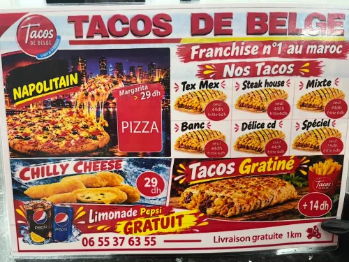 Menu de Tacos Belge