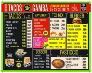 TACOS GAMBA Menu 1 min