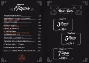 Les menus · 1