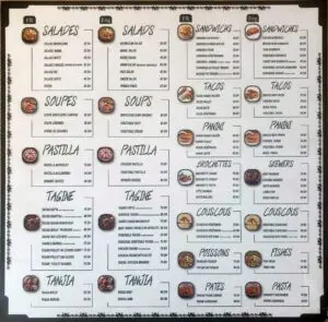 Menu Terrasse Mama Marrakech August 2024 195115-462600