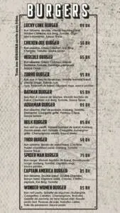 Menu Texas burger Casablanca June 2023 483421