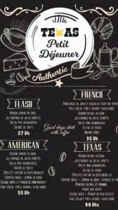 Menu Texas burger Casablanca June 2023 533421
