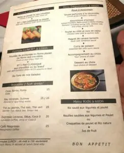 Les menus · 1