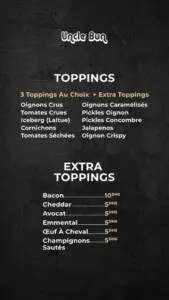 Menu Uncle bun Maroc Kenitra June 2023 041721
