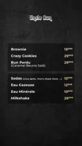 Menu Uncle bun Maroc Kenitra June 2023 111721