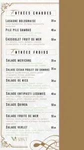 Les menus · 1