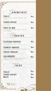 Les menus · 5