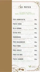 Les menus · 2