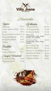 Menu VILLA JNANE Rabat June 2023 045116